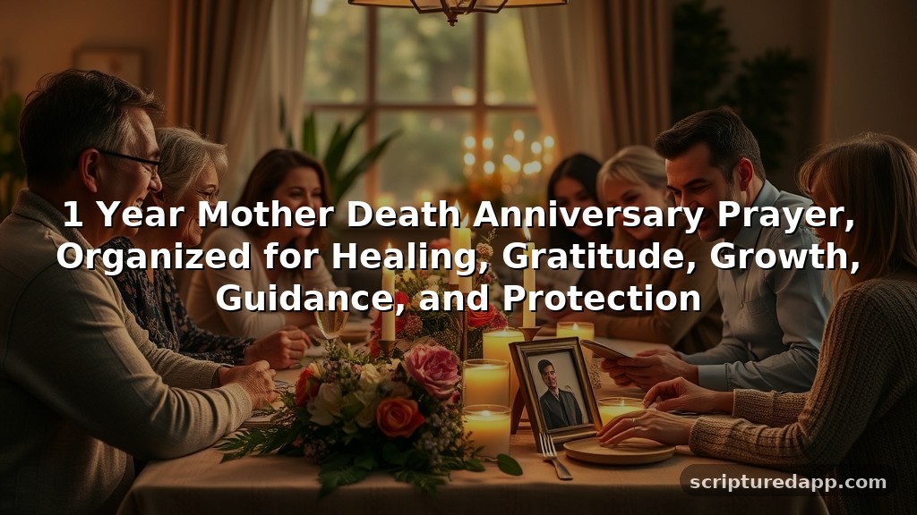1 Year Mother Death Anniversary Prayer, Organized for Healing, Gratitude, Growth, Guidance, and Protection