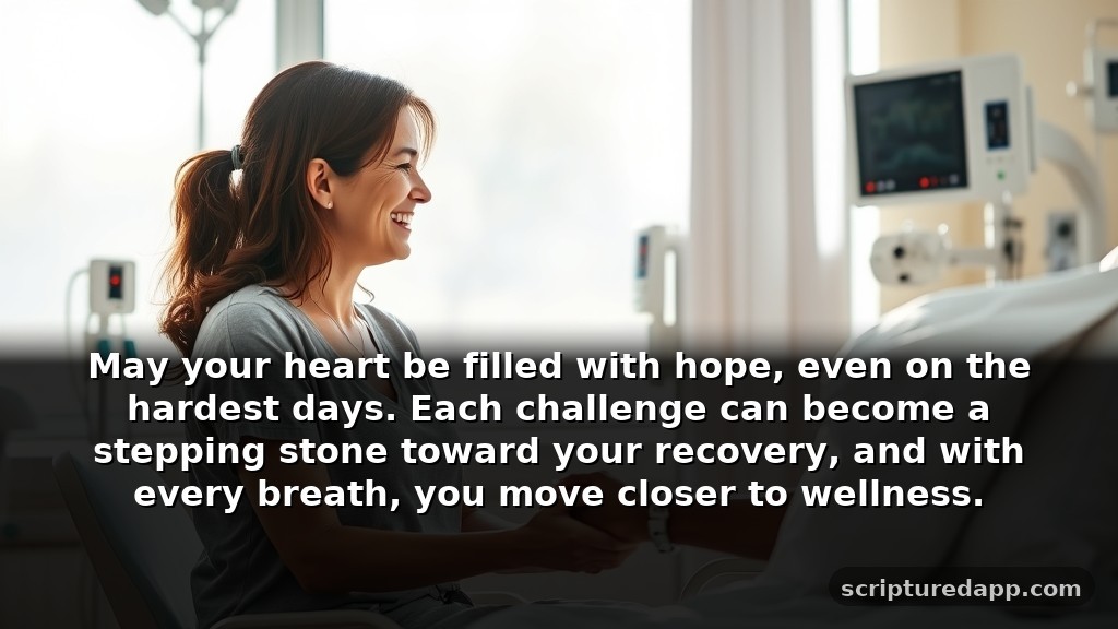 Powerful Prayers for Cancer Patients Seeking Healing: May your heart be filled with hope, even on the hardest days. Each challenge can become a stepping stone toward your recovery, and with every breath, you move closer to wellness.