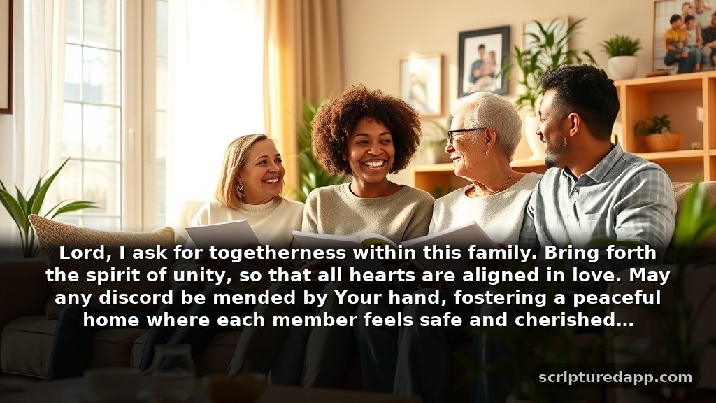 Deliverance Prayer for His Family's Unity and Peace: Lord, I ask for togetherness within this family. Bring forth the spirit of unity, so that all hearts are aligned in love. May any discord be mended by Your hand, fostering a peaceful home where each member feels safe and cherished.