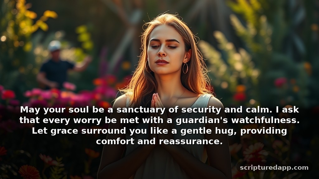 Short Healing Prayer for Sister's Protection: May your soul be a sanctuary of security and calm. I ask that every worry be met with a guardian's watchfulness. Let grace surround you like a gentle hug, providing comfort and reassurance.