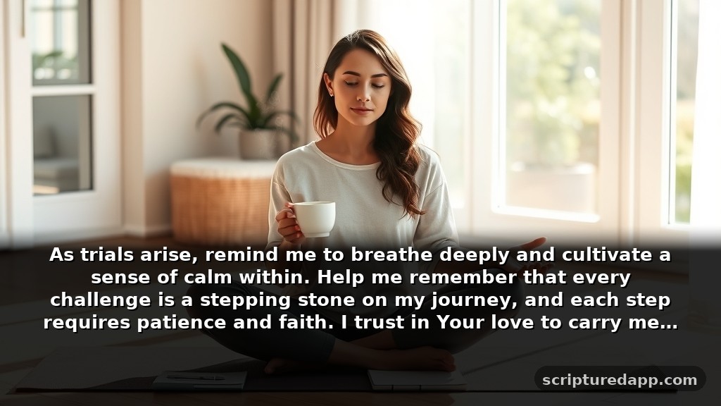 New Month Prayer for Patience: As trials arise, remind me to breathe deeply and cultivate a sense of calm within. Help me remember that every challenge is a stepping stone on my journey, and each step requires patience and faith. I trust in Your love to carry me through the toughest storms.