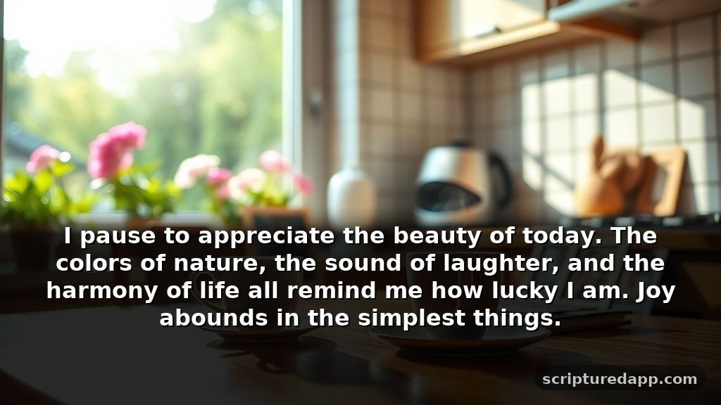 Short Positivity Prayers for Gratitude and Appreciation: I pause to appreciate the beauty of today. The colors of nature, the sound of laughter, and the harmony of life all remind me how lucky I am. Joy abounds in the simplest things.