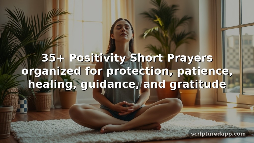 35+ Positivity Short Prayers organized for protection, patience, healing, guidance, and gratitude