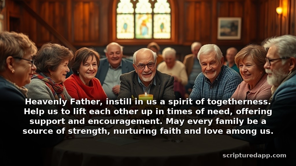40 Prayer Points for Church Growth for Family Unity: Heavenly Father, instill in us a spirit of togetherness. Help us to lift each other up in times of need, offering support and encouragement. May every family be a source of strength, nurturing faith and love among us.