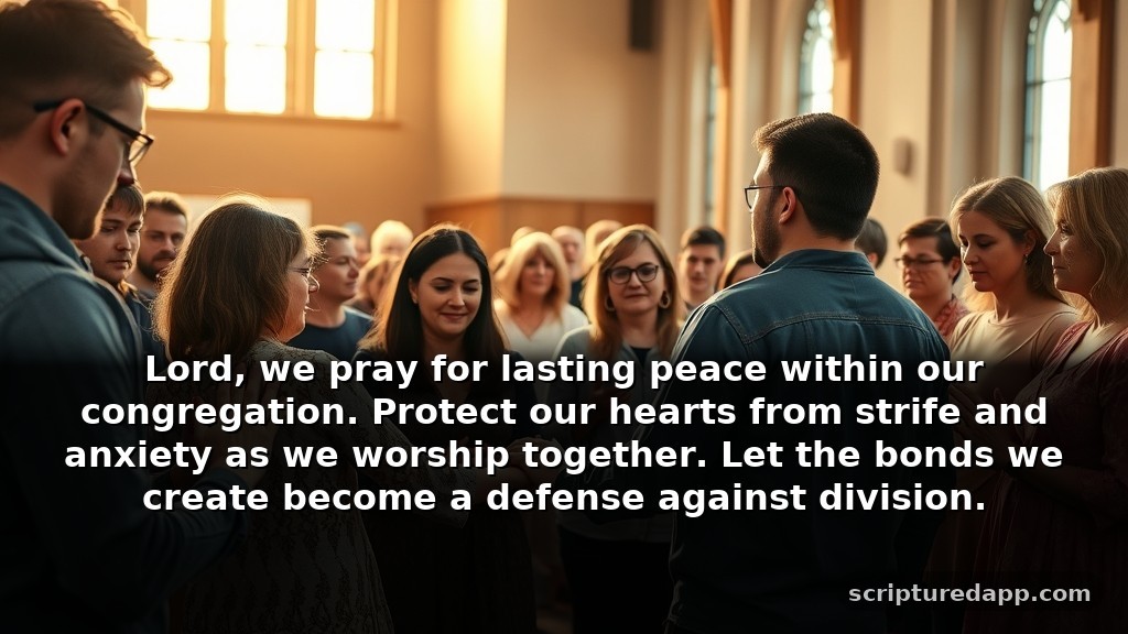 40 Prayer Points for Church Growth Seeking Protection: Lord, we pray for lasting peace within our congregation. Protect our hearts from strife and anxiety as we worship together. Let the bonds we create become a defense against division.