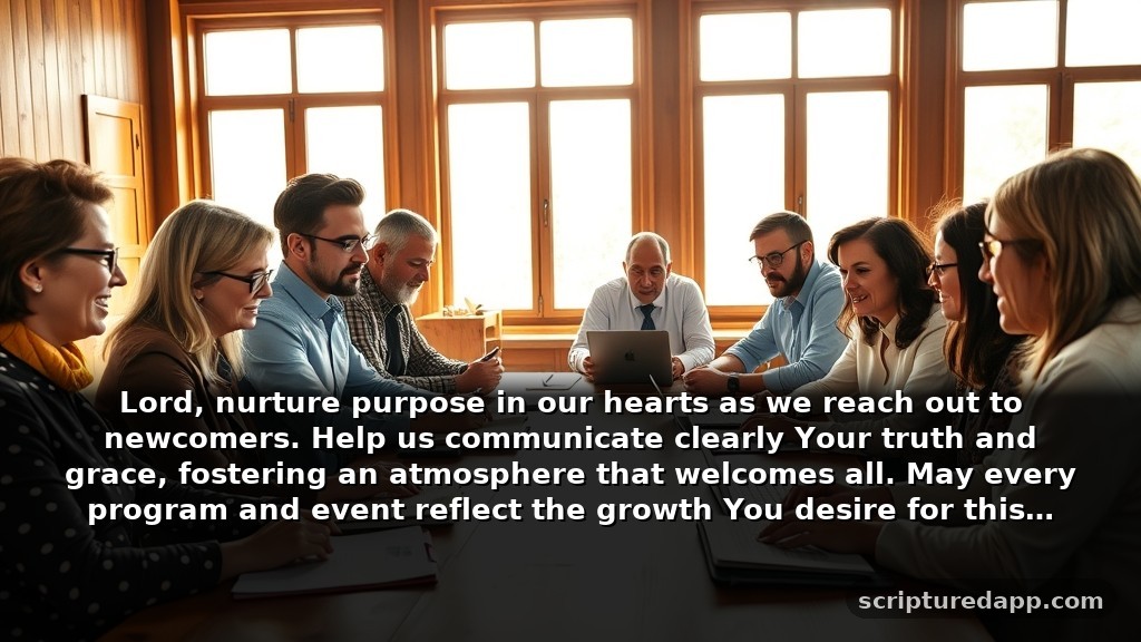 40 Prayer Points for Church Growth Focused on Guidance: Lord, nurture purpose in our hearts as we reach out to newcomers. Help us communicate clearly Your truth and grace, fostering an atmosphere that welcomes all. May every program and event reflect the growth You desire for this community.