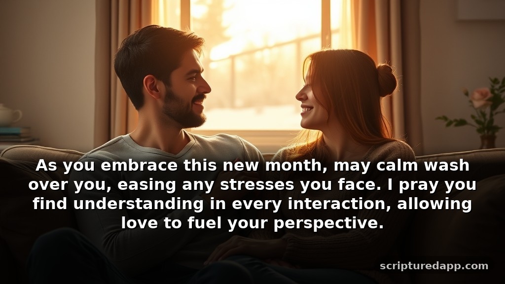 Happy New Month Prayer to My Boyfriend for Patience: As you embrace this new month, may calm wash over you, easing any stresses you face. I pray you find understanding in every interaction, allowing love to fuel your perspective.