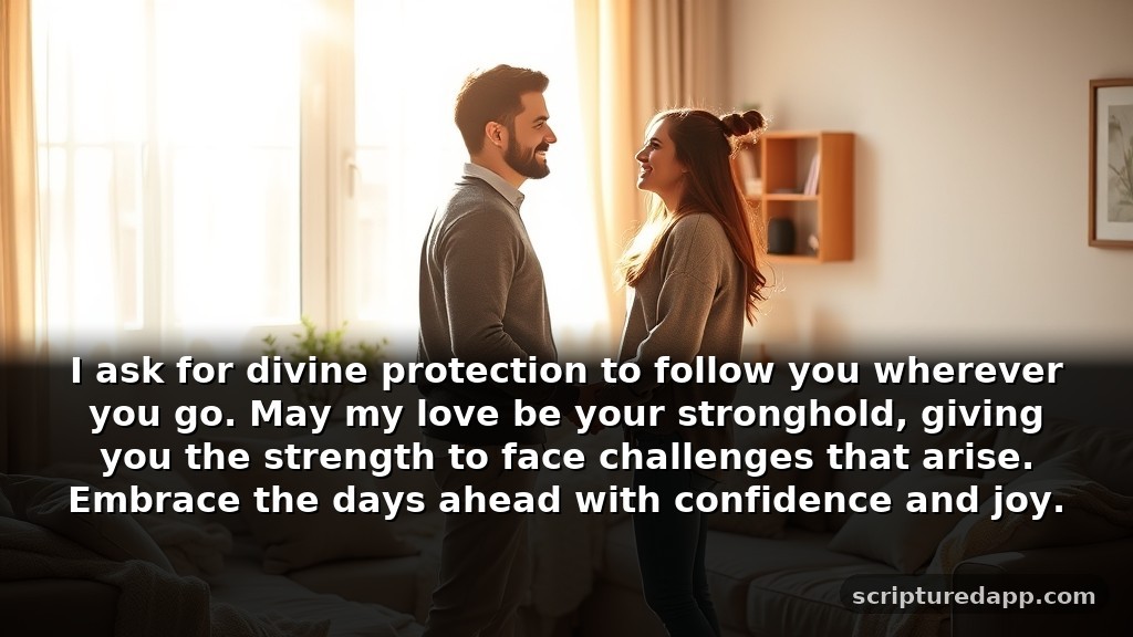 Happy New Month Prayers to My Love for Protection: I ask for divine protection to follow you wherever you go. May my love be your stronghold, giving you the strength to face challenges that arise. Embrace the days ahead with confidence and joy.