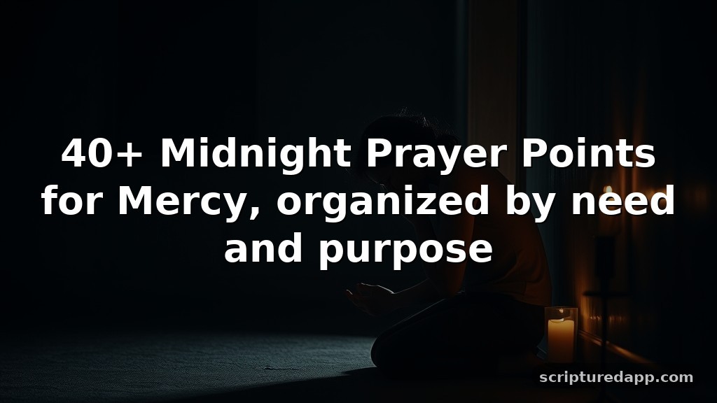 40+ Midnight Prayer Points for Mercy, organized by need and purpose