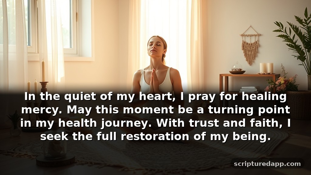 Miracle Prayer that Works Immediately for Healing: In the quiet of my heart, I pray for healing mercy. May this moment be a turning point in my health journey. With trust and faith, I seek the full restoration of my being.