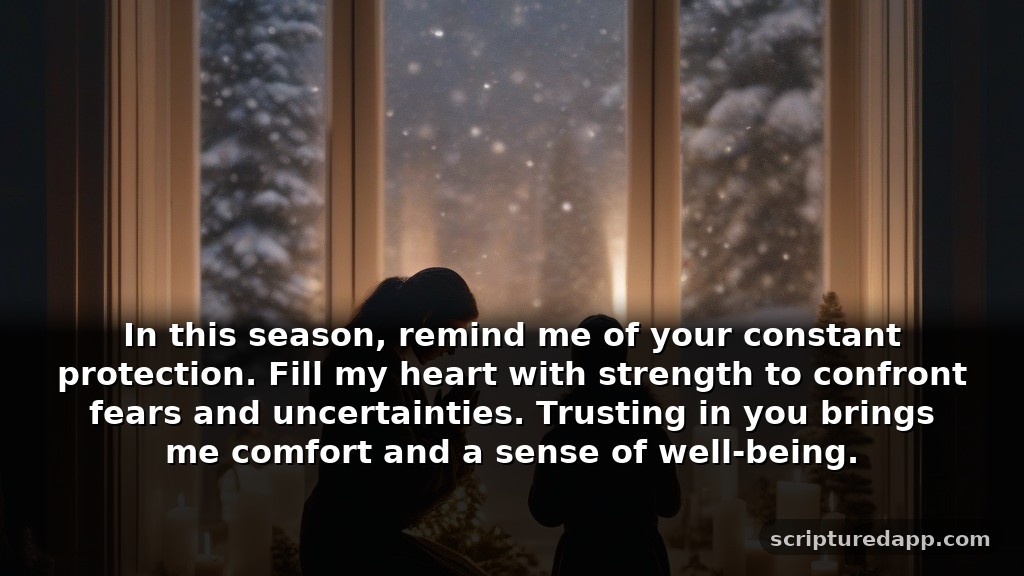 Prayer for the Month of December for Protection: In this season, remind me of your constant protection. Fill my heart with strength to confront fears and uncertainties. Trusting in you brings me comfort and a sense of well-being.