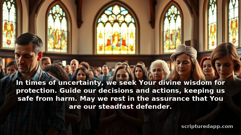 Prayer Meeting Exhortation Topics for Protection: In times of uncertainty, we seek Your divine wisdom for protection. Guide our decisions and actions, keeping us safe from harm. May we rest in the assurance that You are our steadfast defender.