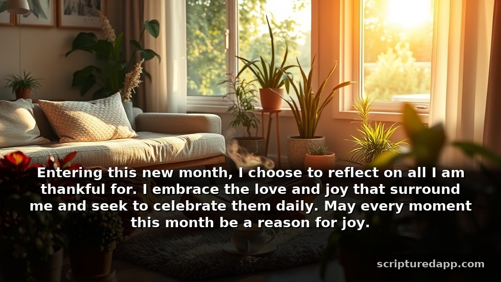 Gratitude Prayers Happy New Month Messages: Entering this new month, I choose to reflect on all I am thankful for. I embrace the love and joy that surround me and seek to celebrate them daily. May every moment this month be a reason for joy.