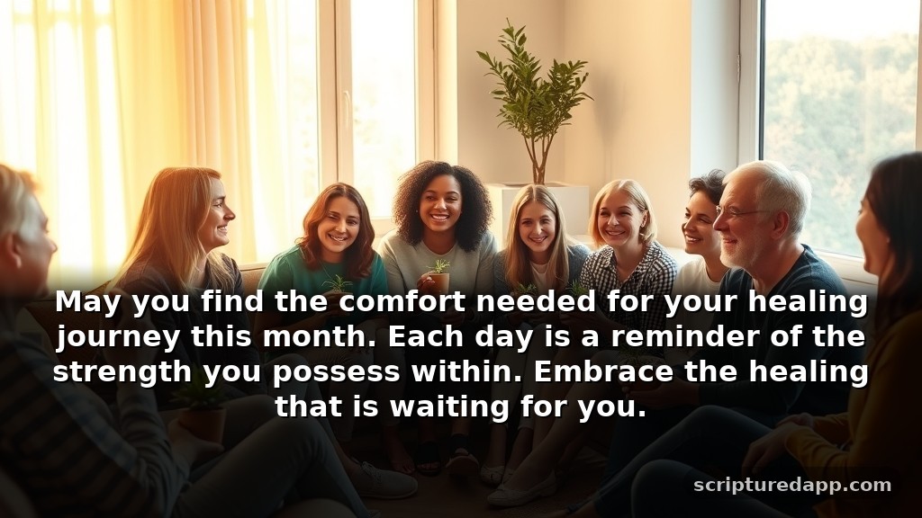 Healing Prayers Happy New Month Messages: May you find the comfort needed for your healing journey this month. Each day is a reminder of the strength you possess within. Embrace the healing that is waiting for you.
