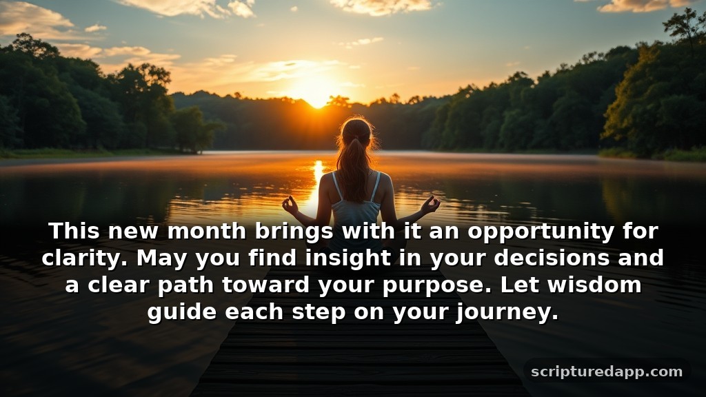 Prayers Happy New Month Messages for Guidance: This new month brings with it an opportunity for clarity. May you find insight in your decisions and a clear path toward your purpose. Let wisdom guide each step on your journey.