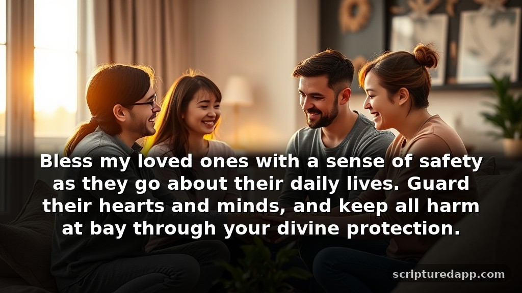 Powerful Wednesday Prayer for Family and Friends Protection: Bless my loved ones with a sense of safety as they go about their daily lives. Guard their hearts and minds, and keep all harm at bay through your divine protection.