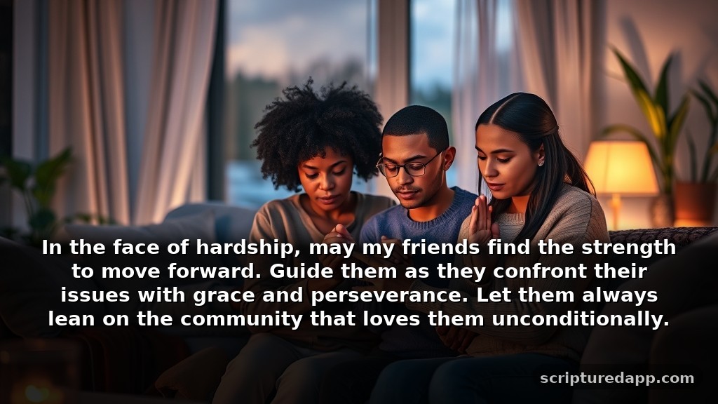 Wednesday Prayer for Family and Friends During Difficult Seasons: In the face of hardship, may my friends find the strength to move forward. Guide them as they confront their issues with grace and perseverance. Let them always lean on the community that loves them unconditionally.
