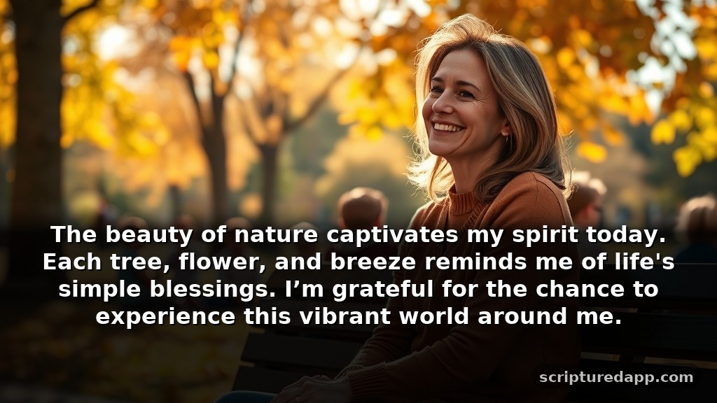 30 Short Offering Prayers for Gratitude: The beauty of nature captivates my spirit today. Each tree, flower, and breeze reminds me of life's simple blessings. I’m grateful for the chance to experience this vibrant world around me.