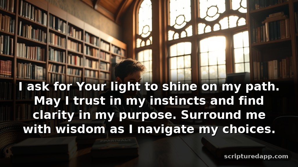 30 Short Offering Prayers for Guidance: I ask for Your light to shine on my path. May I trust in my instincts and find clarity in my purpose. Surround me with wisdom as I navigate my choices.