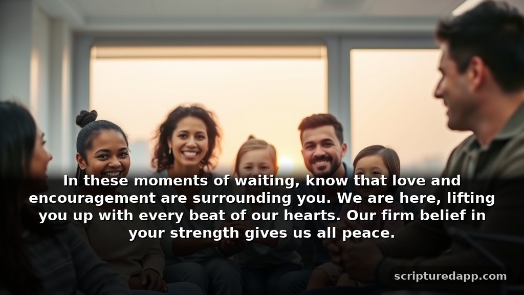 Before Surgery Wishes and Prayers for Family: In these moments of waiting, know that love and encouragement are surrounding you. We are here, lifting you up with every beat of our hearts. Our firm belief in your strength gives us all peace.