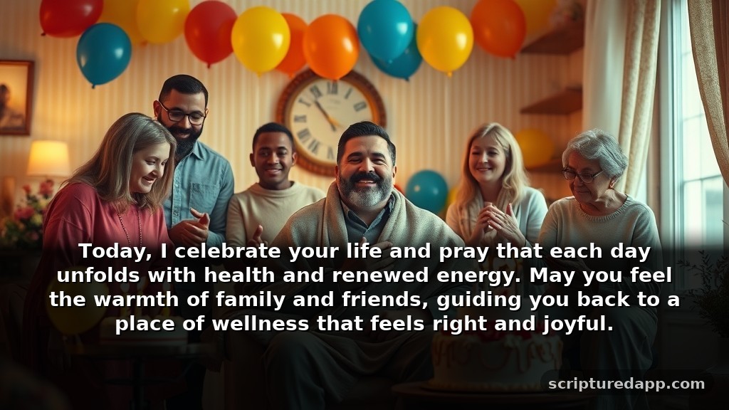 Birthday Prayer for My Brother's Healing: Today, I celebrate your life and pray that each day unfolds with health and renewed energy. May you feel the warmth of family and friends, guiding you back to a place of wellness that feels right and joyful.