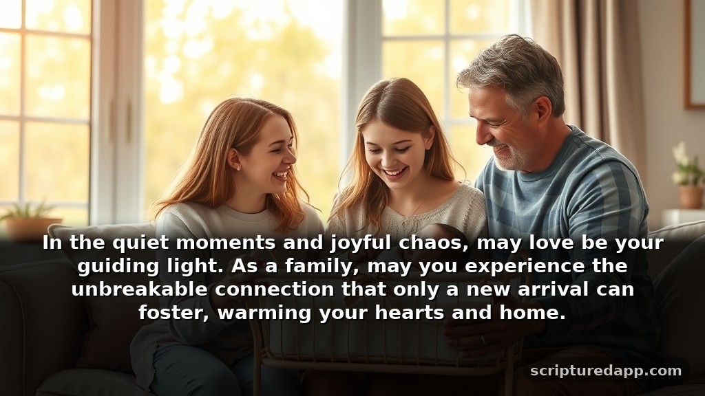 Congratulations Prayer for New Born Baby's Family: In the quiet moments and joyful chaos, may love be your guiding light. As a family, may you experience the unbreakable connection that only a new arrival can foster, warming your hearts and home.