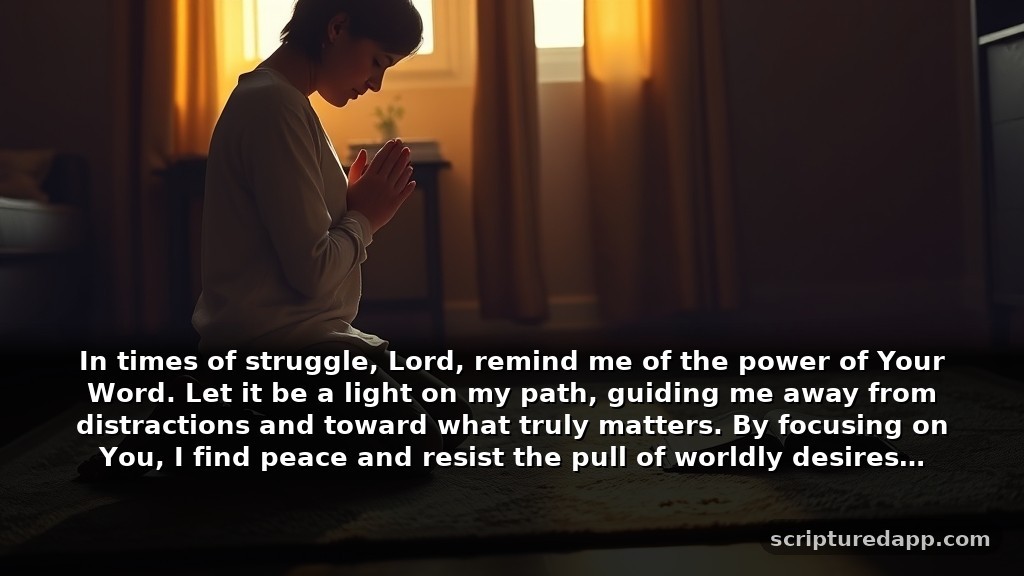 Courageous ponography prayer points with scriptures for Difficult Seasons: In times of struggle, Lord, remind me of the power of Your Word. Let it be a light on my path, guiding me away from distractions and toward what truly matters. By focusing on You, I find peace and resist the pull of worldly desires.