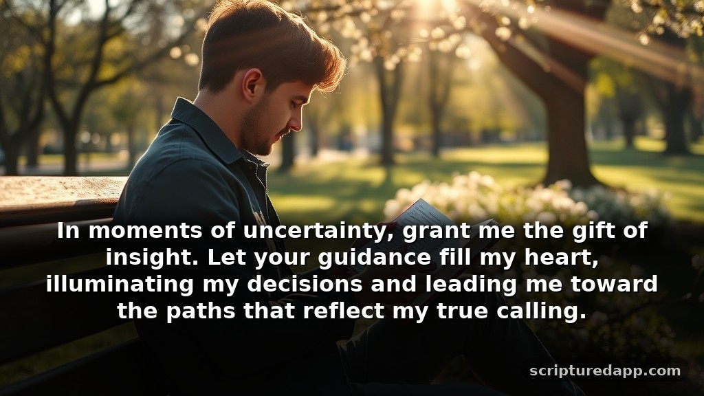 Uplifting April Prayers and Blessings for Guidance: In moments of uncertainty, grant me the gift of insight. Let your guidance fill my heart, illuminating my decisions and leading me toward the paths that reflect my true calling.