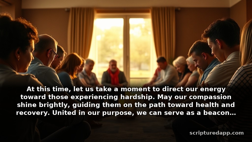 Thoughtful Closing Prayer for Meeting Centered on Healing: At this time, let us take a moment to direct our energy toward those experiencing hardship. May our compassion shine brightly, guiding them on the path toward health and recovery. United in our purpose, we can serve as a beacon of strength, offering hope to those who truly need it.