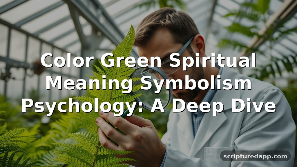 Color Green Spiritual Meaning Symbolism Psychology: A Deep Dive
