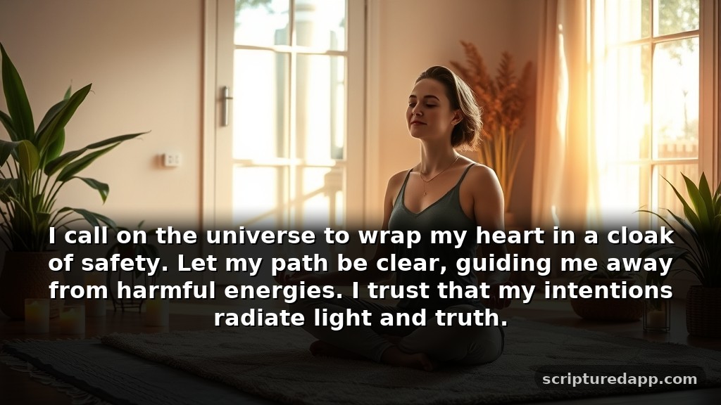 Short Evil Eye Protection Prayer for Daily Strength: I call on the universe to wrap my heart in a cloak of safety. Let my path be clear, guiding me away from harmful energies. I trust that my intentions radiate light and truth.