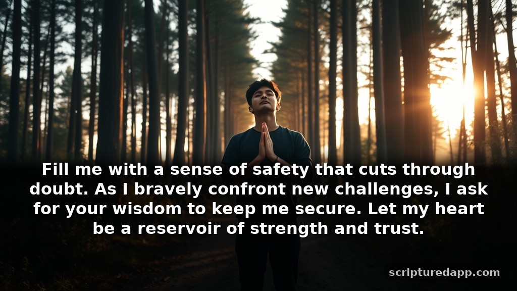 When You Need Non Denominational Prayer for Protection: Fill me with a sense of safety that cuts through doubt. As I bravely confront new challenges, I ask for your wisdom to keep me secure. Let my heart be a reservoir of strength and trust.