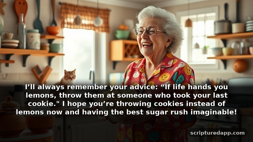 Funny Reflections and Prayers for Aunt Who Passed Away: Celebrating Life: I’ll always remember your advice: “If life hands you lemons, throw them at someone who took your last cookie." I hope you’re throwing cookies instead of lemons now and having the best sugar rush imaginable!