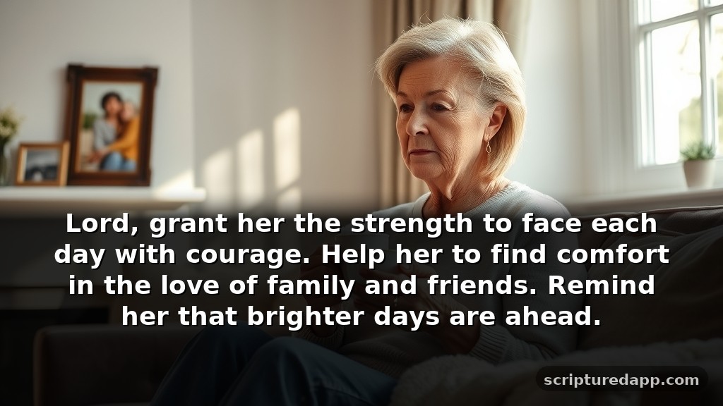 Heartfelt Prayer for Mother in Law During Difficult Times: Lord, grant her the strength to face each day with courage. Help her to find comfort in the love of family and friends. Remind her that brighter days are ahead.