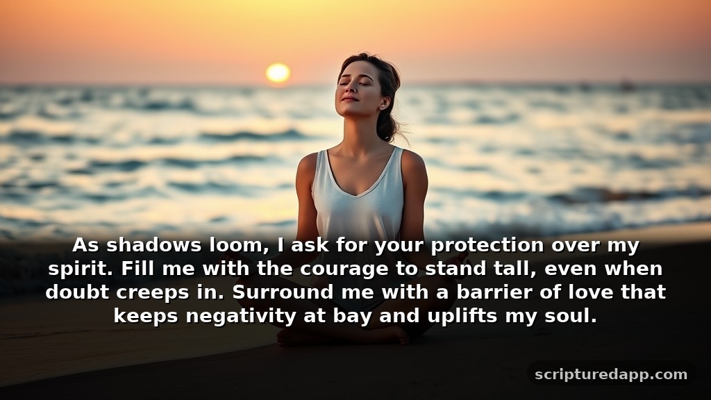 Heartfelt Prayer for Myself When I Need Protection: As shadows loom, I ask for your protection over my spirit. Fill me with the courage to stand tall, even when doubt creeps in. Surround me with a barrier of love that keeps negativity at bay and uplifts my soul.