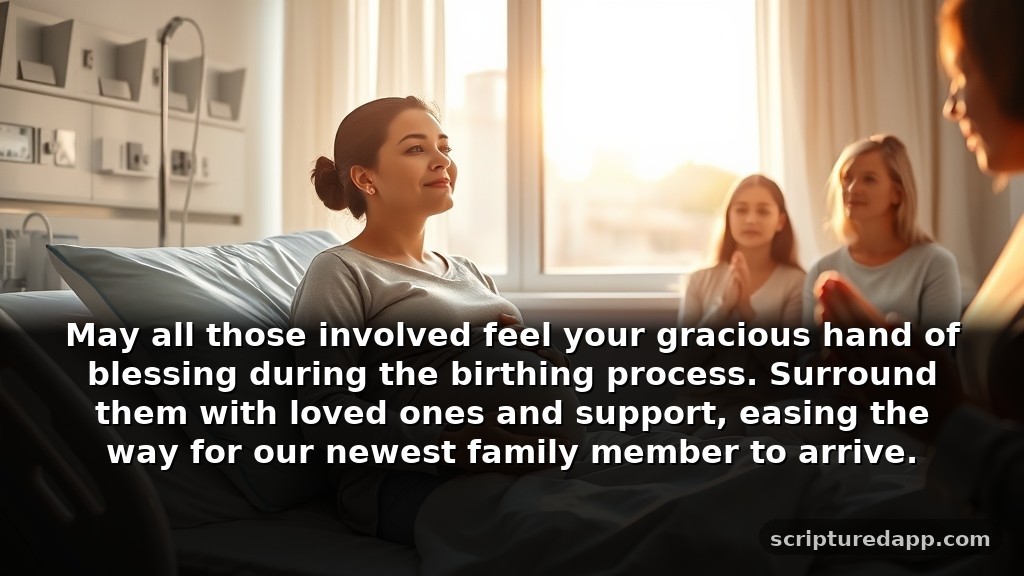 Heartfelt Prayer for Safe Delivery of Grandchild: May all those involved feel your gracious hand of blessing during the birthing process. Surround them with loved ones and support, easing the way for our newest family member to arrive.
