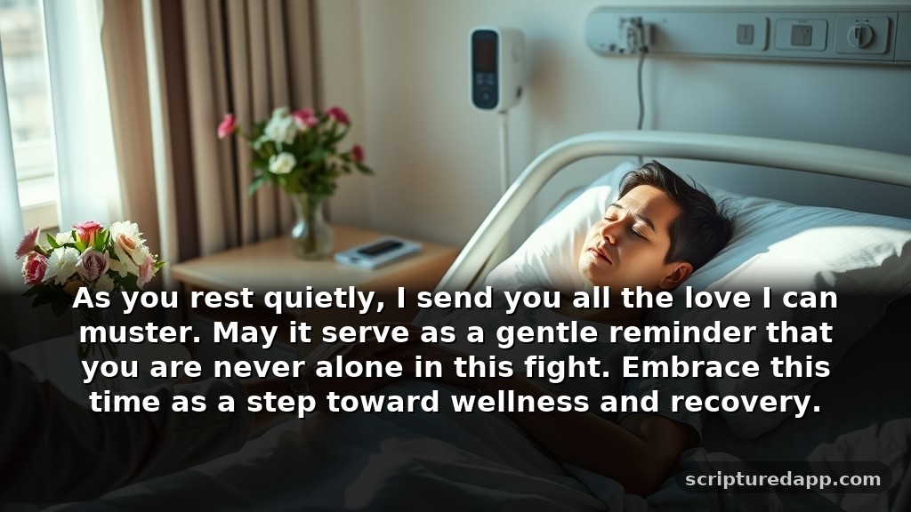 Heartfelt Prayer for Someone in a Coma When You Need Healing: As you rest quietly, I send you all the love I can muster. May it serve as a gentle reminder that you are never alone in this fight. Embrace this time as a step toward wellness and recovery.
