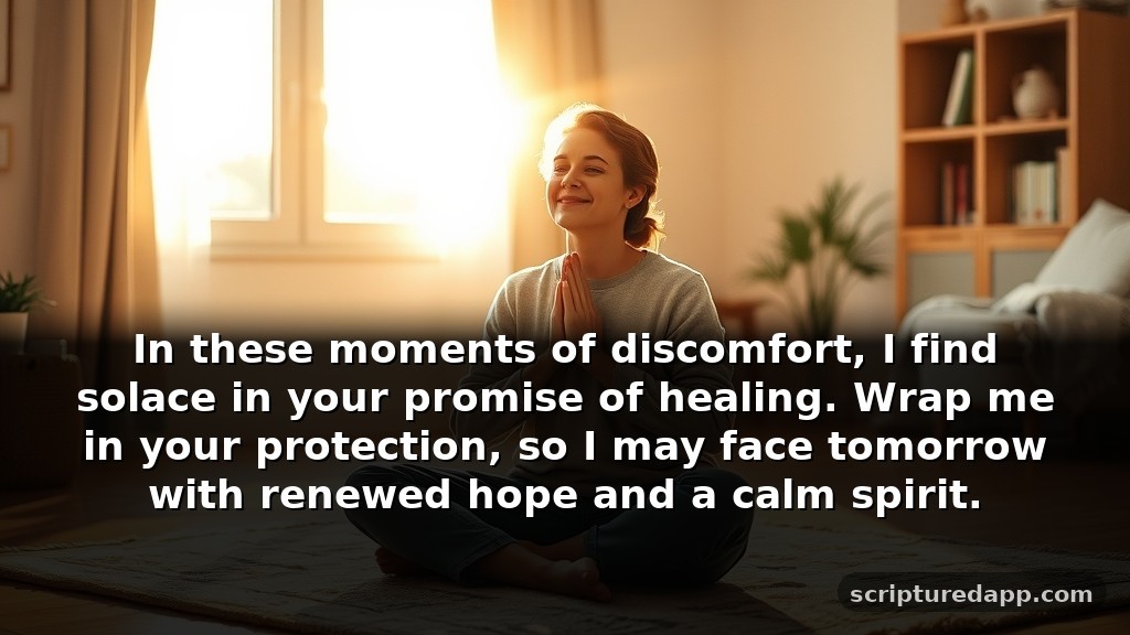 Protective Prayer for Stomach Pain and Anxiety: In these moments of discomfort, I find solace in your promise of healing. Wrap me in your protection, so I may face tomorrow with renewed hope and a calm spirit.