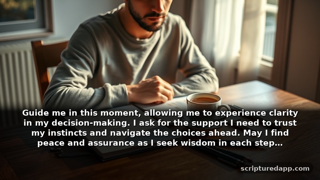 A Prayer for Things to Work Out When You Need Guidance: Guide me in this moment, allowing me to experience clarity in my decision-making. I ask for the support I need to trust my instincts and navigate the choices ahead. May I find peace and assurance as I seek wisdom in each step.