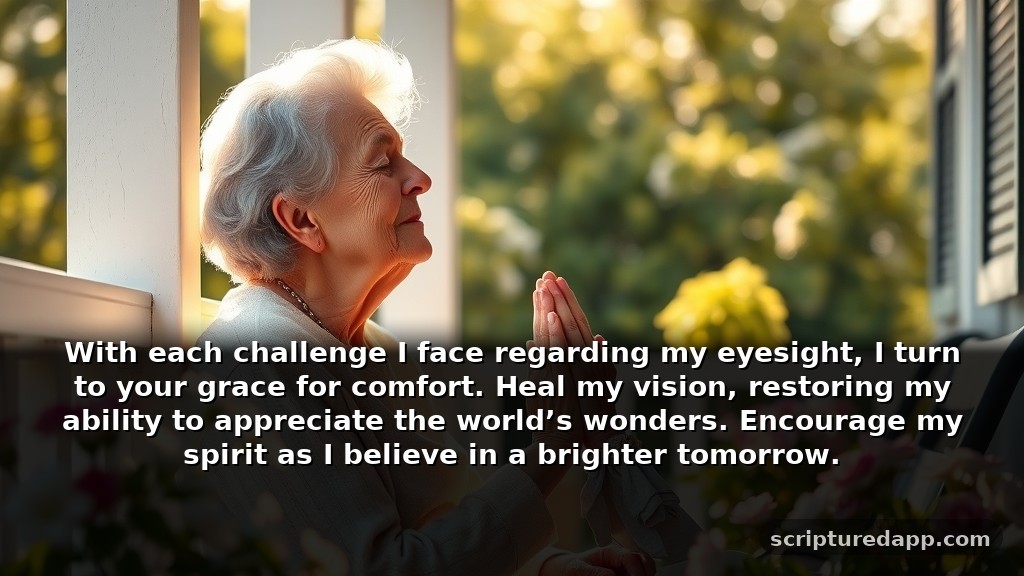 Heartfelt Prayers for Eyesight Healing: With each challenge I face regarding my eyesight, I turn to your grace for comfort. Heal my vision, restoring my ability to appreciate the world’s wonders. Encourage my spirit as I believe in a brighter tomorrow.