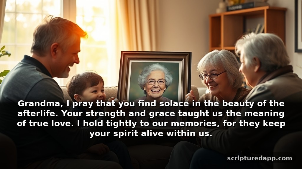 Heartfelt Prayers for Grandma Who Passed Away to Find Peace: Grandma, I pray that you find solace in the beauty of the afterlife. Your strength and grace taught us the meaning of true love. I hold tightly to our memories, for they keep your spirit alive within us.