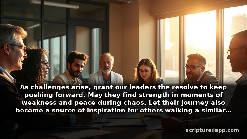 Heartfelt Prayers for Leaders Facing Difficult Seasons: As challenges arise, grant our leaders the resolve to keep pushing forward. May they find strength in moments of weakness and peace during chaos. Let their journey also become a source of inspiration for others walking a similar path.