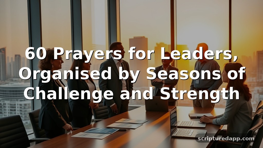 60 Prayers for Leaders, Organised by Seasons of Challenge and Strength