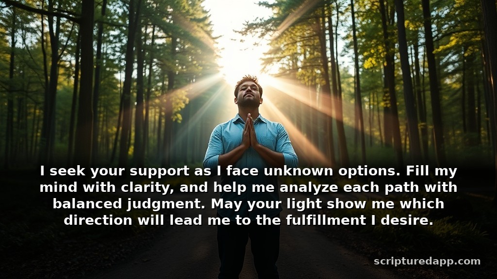 When You Need Guidance: Saturday Prayer for Clarity: I seek your support as I face unknown options. Fill my mind with clarity, and help me analyze each path with balanced judgment. May your light show me which direction will lead me to the fulfillment I desire.
