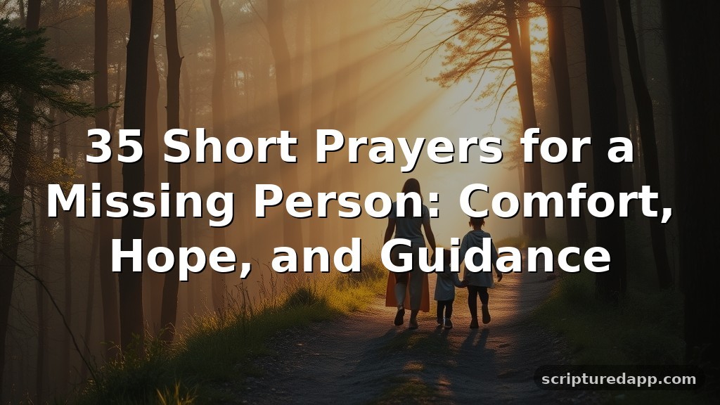 35 Short Prayers for a Missing Person: Comfort, Hope, and Guidance