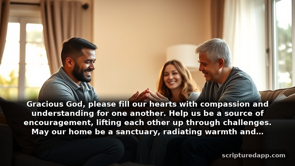 Heartfelt Spiritual Warfare Prayers for Family Bonding: Gracious God, please fill our hearts with compassion and understanding for one another. Help us be a source of encouragement, lifting each other up through challenges. May our home be a sanctuary, radiating warmth and acceptance.