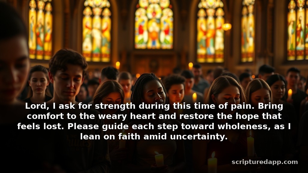 Heartfelt Visita Iglesia Prayers for Healing: Lord, I ask for strength during this time of pain. Bring comfort to the weary heart and restore the hope that feels lost. Please guide each step toward wholeness, as I lean on faith amid uncertainty.