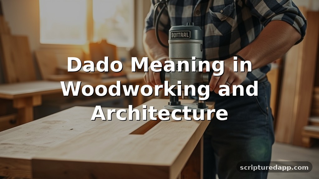 Dado Meaning in Woodworking and Architecture