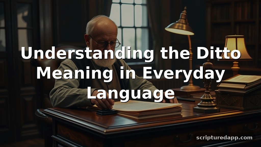 Ditto Meaning in Everyday Language