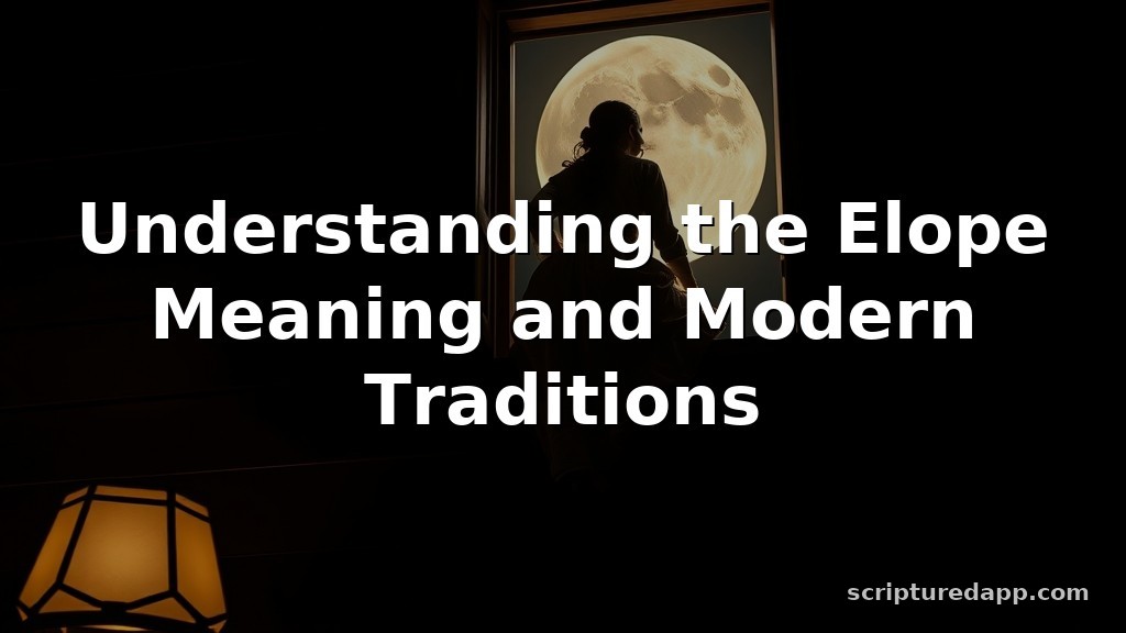 Elope Meaning and Modern Traditions